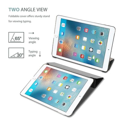 9,7 tuuman iPad-kotelo iPad 5/6 iPad Air 1/2 Smart -kotelo musta