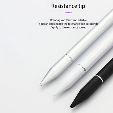 2 in 1 Stylus-kynä kirjoitustoiminnolla Valkoinen 2-pakkaus