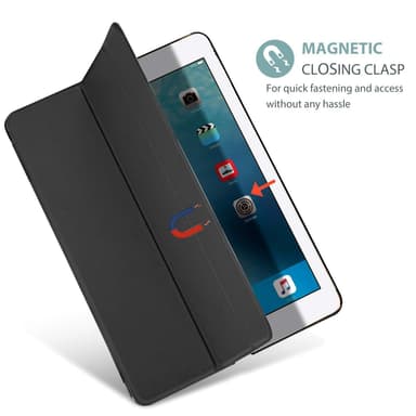9,7 tuuman iPad-kotelo iPad 5/6 iPad Air 1/2 Smart -kotelo musta