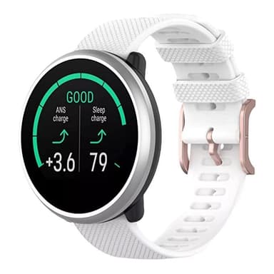 Bowener GRIT X Pehmeä silikonirannekellon ranneke Samsung Galaxy Watchille 20mm Valkoinen