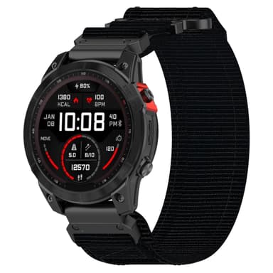 Garmin 26 mm nailonranneke tarranauhalla Musta
