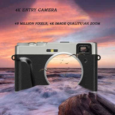 Digikamera 4K 48MP 16X zoom Musta