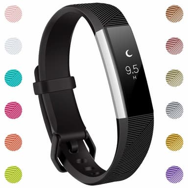 Fitbit Alta/HR -silikoniranneke - sporttimalli (S) - musta