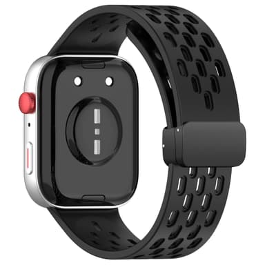 Hengittävä silikoniranneke magneettisella soljella Huawei Watch Fit 3:lle Musta
