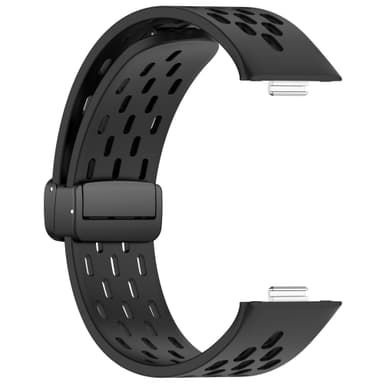 Hengittävä silikoniranneke magneettisella soljella Huawei Watch Fit 3:lle Musta