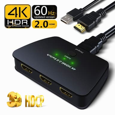 HDMI kytkin 3-1, jossa HDR, 3D ja 4K (2160p)