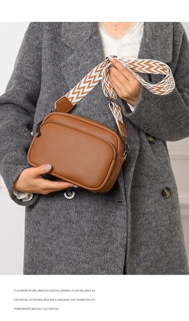 Crossbody laukut naisille, PU-nahkainen säädettävä hihnalaukku Ruskea