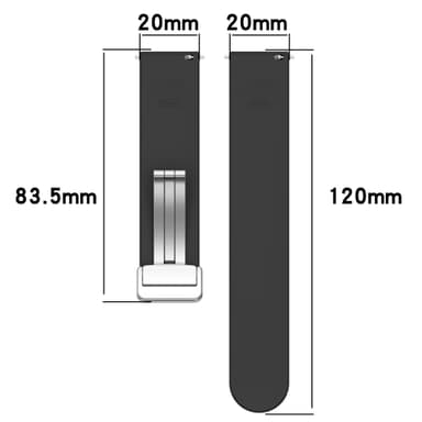 Yksivärinen taitettava solkirannekellon ranneke Samsung Galaxy Watchiin 20 mm Musta