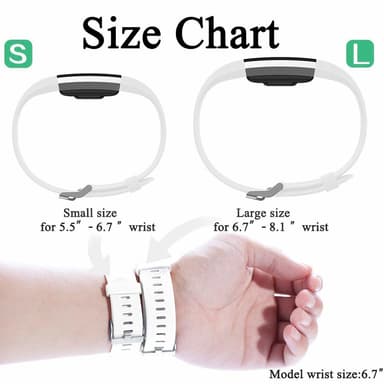 Fitbit Charge 2 vaihtoranneke silikoni 3-pakkaus (S) Musta/harmaa/valkoinen