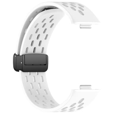 Hengittävä silikoniranneke magneettisella soljella Huawei Watch Fit 3:lle Valkoinen