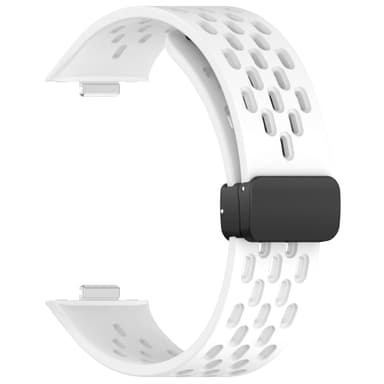 Hengittävä silikoniranneke magneettisella soljella Huawei Watch Fit 3:lle Valkoinen