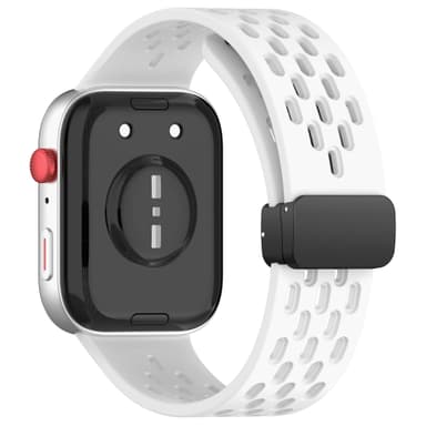 Hengittävä silikoniranneke magneettisella soljella Huawei Watch Fit 3:lle Valkoinen