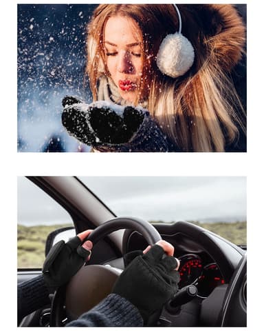 Sormettomat polar fleecekäsineet / talvi lapaset 2-in-1 L