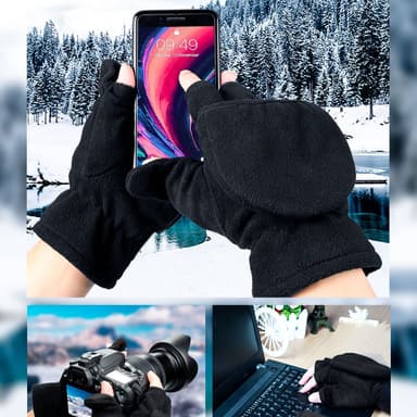Sormettomat polar fleecekäsineet / talvi lapaset 2-in-1 L