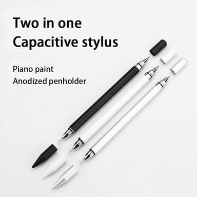 2 in 1 Stylus-kynä kirjoitustoiminnolla Valkoinen 1-pakkaus