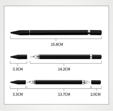 2 in 1 Stylus-kynä kirjoitustoiminnolla Valkoinen 1-pakkaus
