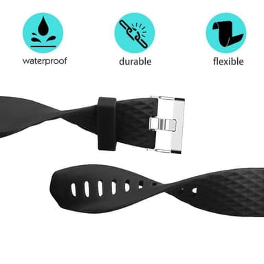 Fitbit Charge 2 ranneke silikoni musta (L)