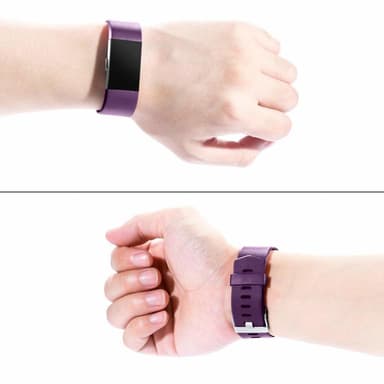 Fitbit Charge 2 vaihtoranneke silikoni 3-pakkaus (S) Musta/sininen/violetti