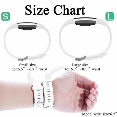 Fitbit Charge 2 vaihtoranneke silikoni 3-pakkaus (S) Musta/sininen/violetti