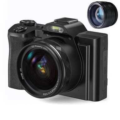 Digikamera 4K, 48MP, CMOS, 16x zoom, itselaukaisin