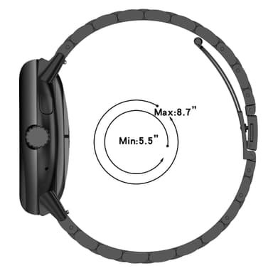 Ruostumattomasta teräksestä valmistettu kellohihna Google Pixel Watch 3:lle Musta 45 mm