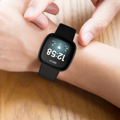 Kellon ranneke Fitbit Versa4/Fitbit Versa3/Fitbit Sense/Fitbit Sense2 Musta S