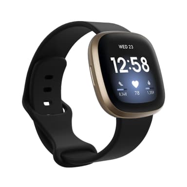 Kellon ranneke Fitbit Versa4/Fitbit Versa3/Fitbit Sense/Fitbit Sense2 Musta S