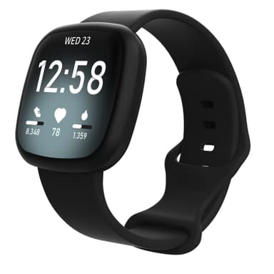 Kellon ranneke Fitbit Versa4/Fitbit Versa3/Fitbit Sense/Fitbit Sense2 Musta S