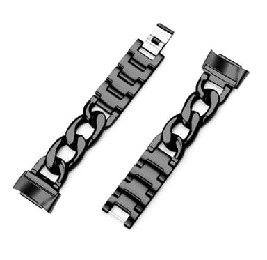 Kellon ranneke on yhteensopiva Fitbit Charge 3/4 Stainless Steel Blackin kanssa