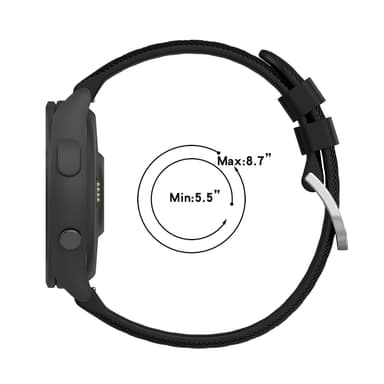 Silikoniranneke Garmin Forerunner 265S: Musta 18 mm