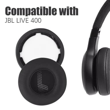 1 pari korvatyynyjä JBL LIVE 400 -kuulokkeille Musta