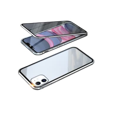 Magneettinen kotelo iPhonelle, kaksipuolinen karkaistu lasi Hopea iPhone 16 Pro Max