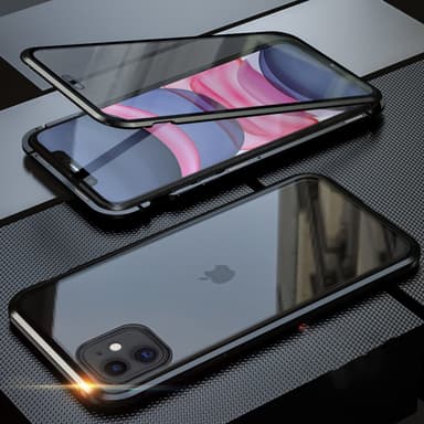 Magneettinen kotelo iPhonelle, kaksipuolinen karkaistu lasi Musta iPhone 16 Pro
