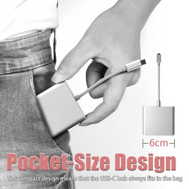 USB-C-moniporttinen sovitin USB- (PD), USB-C-, 4K HDMI -yhteensopiva