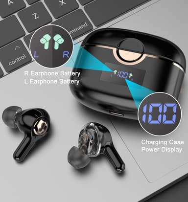 Langattomat Bluetooth 5.0 Double Dynamic Speaker -kuulokkeet Musta