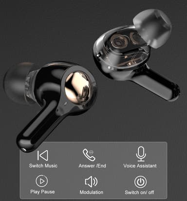 Langattomat Bluetooth 5.0 Double Dynamic Speaker -kuulokkeet Musta