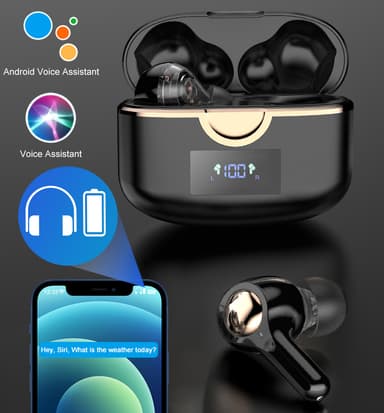 Langattomat Bluetooth 5.0 Double Dynamic Speaker -kuulokkeet Musta
