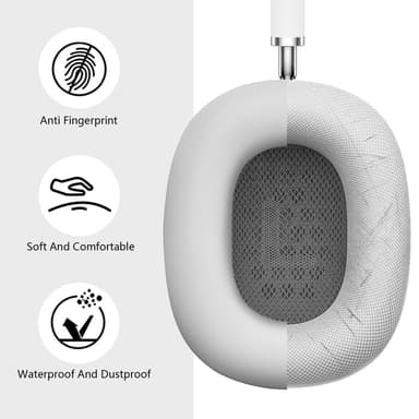 Korvatyynyt, suojakuori ja sankatyyny Airpods Max -kuulokkeille Vaalean harmaa