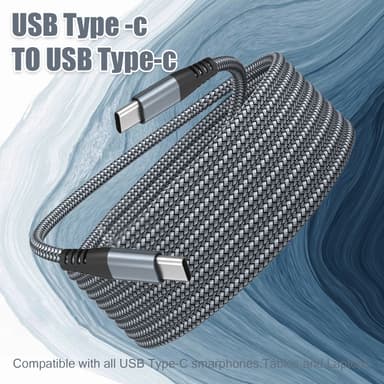 USB-C-latauskaapeli 60 W pikalataus, yhteensopiva iPhone 15/Plus/Pro Max, Samsung Galaxy S24/S23/S22, Pixel 7 Pro kanssa Harmaa 2 m