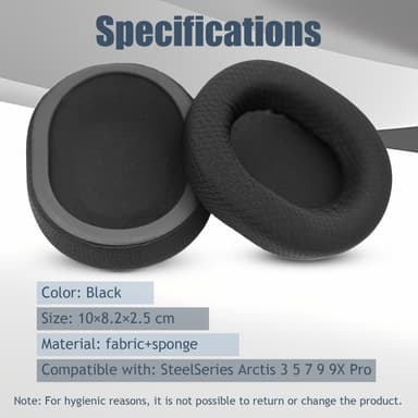 Korvatyynyt SteelSeries Arctis 3/5/7/9/9X/Pro Black 1 pari