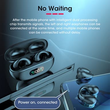 Langattomat avoimet korvakuulokkeet Bluetooth 5.2 Black