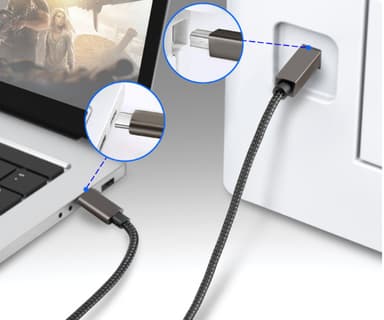 USB-B-USB-C-tulostinkaapeli Musta 2 m