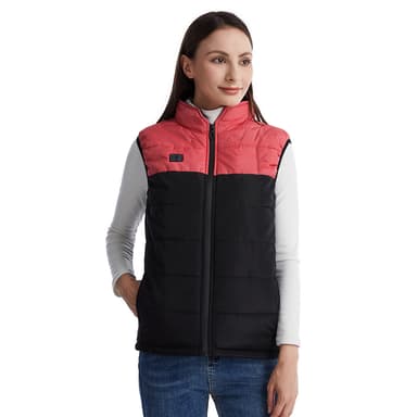 Lämmitetty liivi jatkuvaan ja nopeaan lämpöön Musta + punainen 4XL