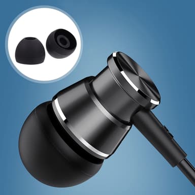 Silikoniset korvatyynyt 4,5–6 mm:n in-ear kuulokkeille, 3 kokoa 18 paria Musta