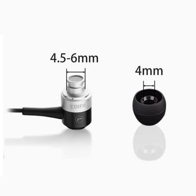 Silikoniset korvatyynyt 4,5–6 mm:n in-ear kuulokkeille, 3 kokoa 18 paria Musta