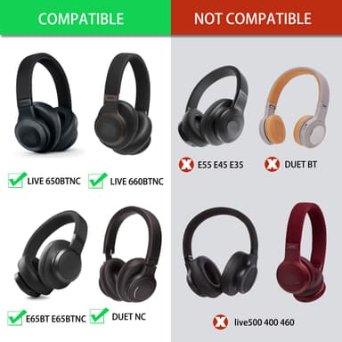 Kuulokepehmusteet JBL E65BTNC/ Duet NC/Live 650 BTNC/Live 660 BTNC Musta