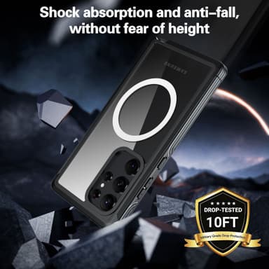 Samsung A55 magneettinen kännykkäkuori Musta + harmaa