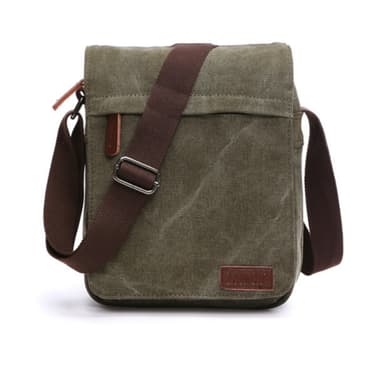 Urheilullinen crossbody laukku kangasta ja nahkaa Metsän sävy