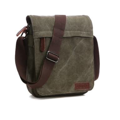 Urheilullinen crossbody laukku kangasta ja nahkaa Metsän sävy