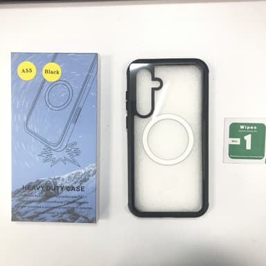 Samsung A55 magneettinen kännykkäkuori Musta + harmaa